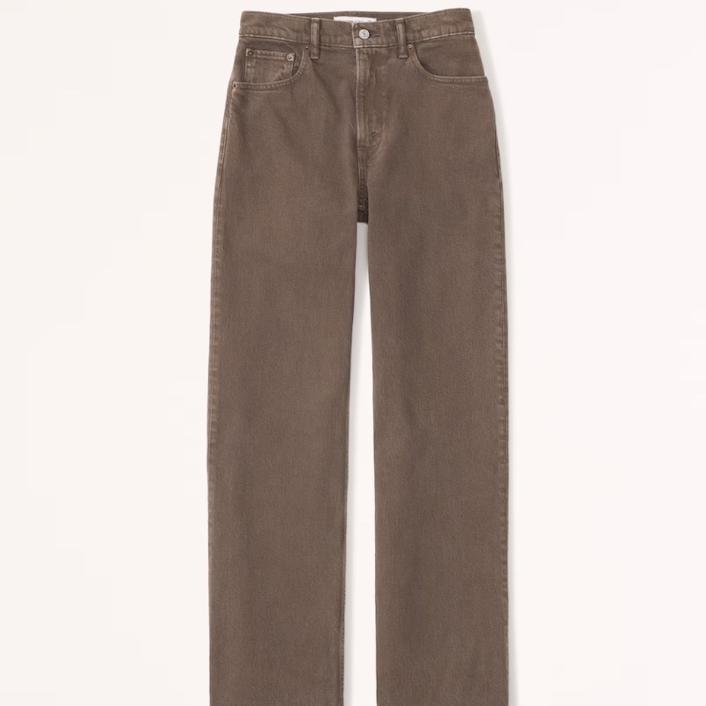NWT Abercrombie & Fitch High Rise 90s Relaxed Jean in Brown Curve Love Size 24S